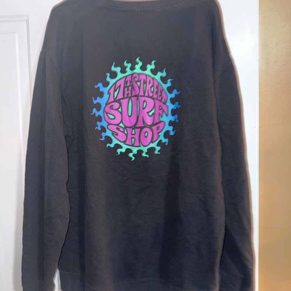 Black Crewneck Sweater with Graphic Design